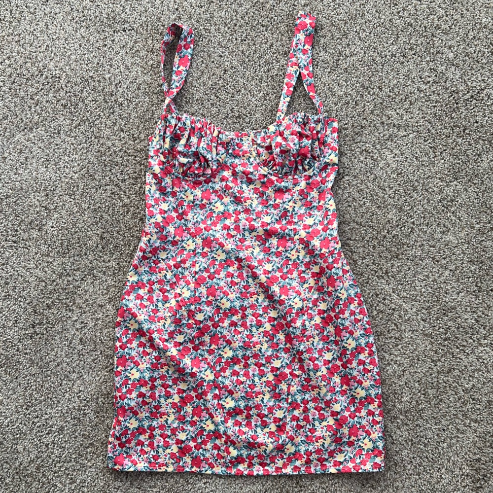 Princess Polly Red and Yellow Floral Dress